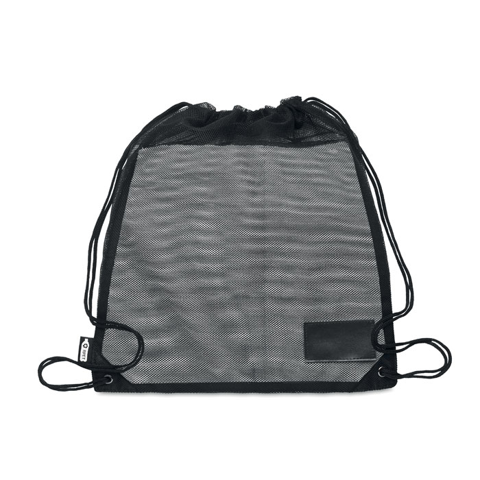 RPET mesh drawstring bag - STADIUM - black