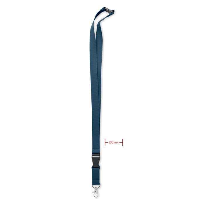 Lanyard with metal hook 20mm - LANNYCOT - blue