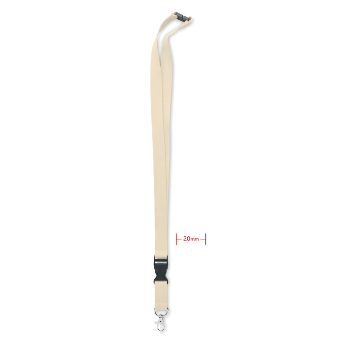 Lanyard with metal hook 20mm - LANNYCOT - beige