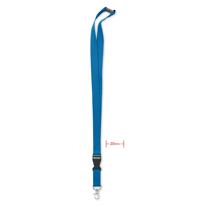 Lanyard with metal hook 20mm - LANNYCOT - royal blue