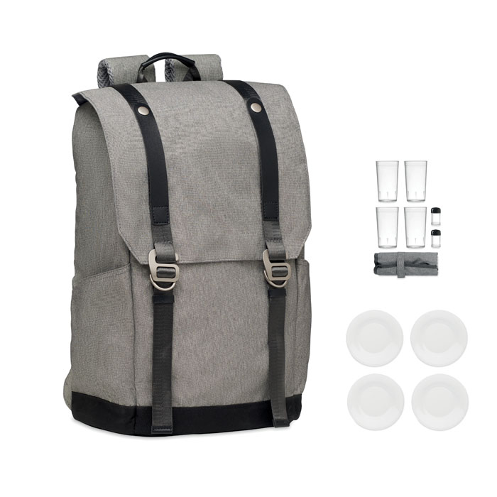 Picnic backpack 4 people - COZIE - grey