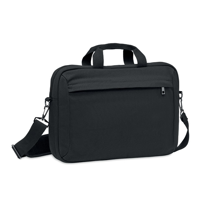 Computer bag in washed canvas - UMEA TOP - black