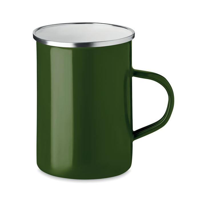 Metal mug with enamel layer - SILVER - green