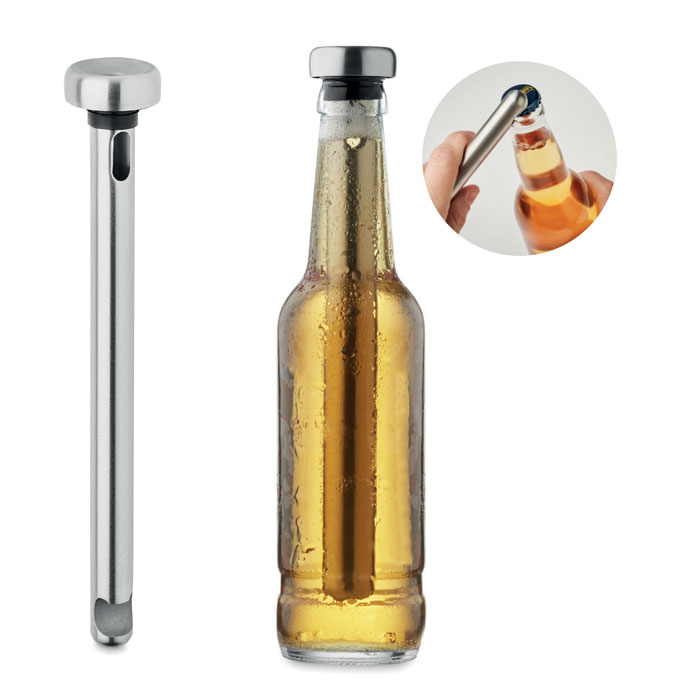 Bottle opener chiller stick - MELE - matt silver