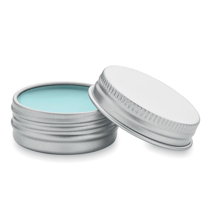 Vegan lip balm in round tin - BALM - baby blue