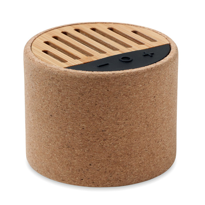 Round cork wireless speaker - ROUND + - beige