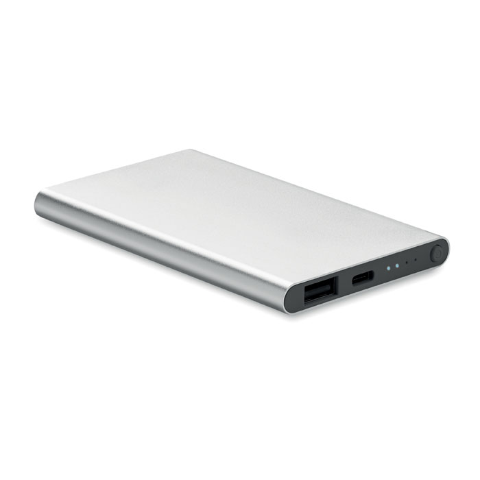 4000 mAh Power Bank Type C - POWERFLAT C - matt silver