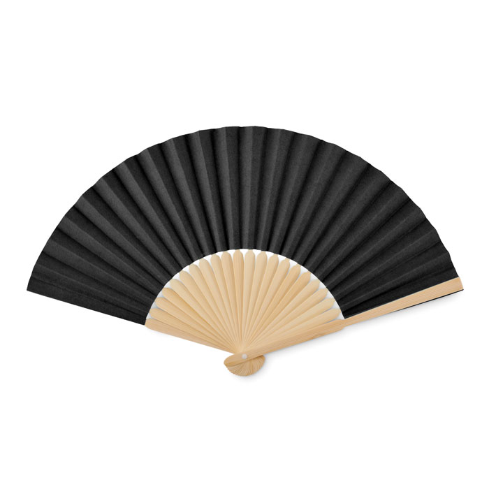 Manual hand fan - FANNY PAPER - black