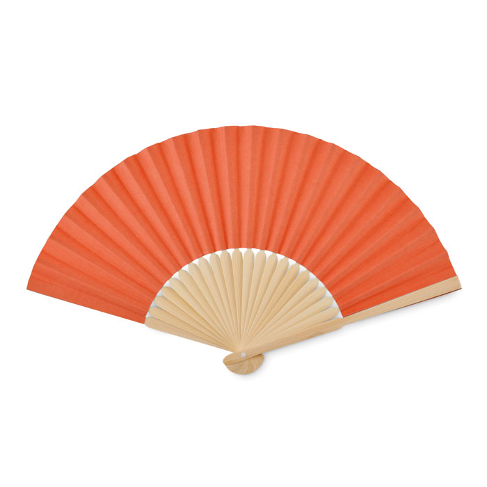 Manual hand fan - FANNY PAPER - orange