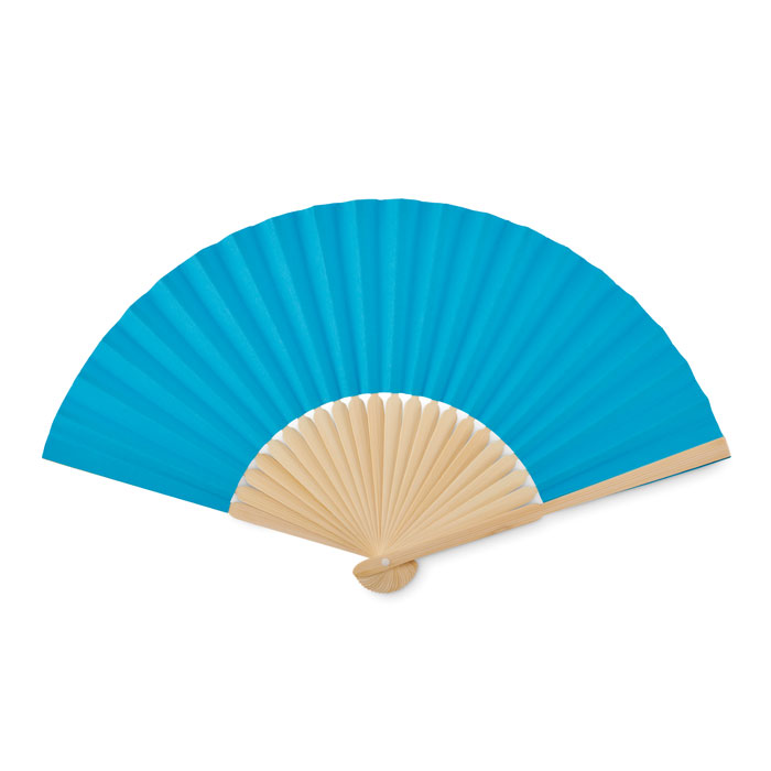 Manual hand fan - FANNY PAPER - turquoise