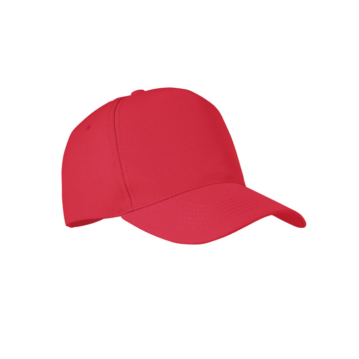 PET 5 panel baseball cap - SENGA - red