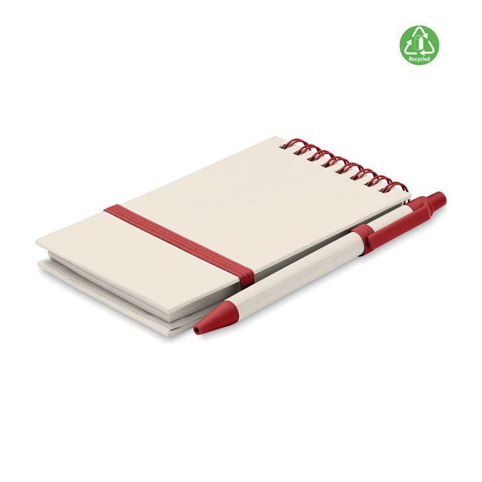 A6 milk carton notebook set - MITO SET - red