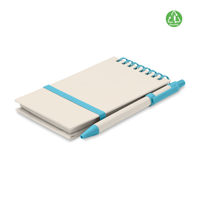 A6 milk carton notebook set - MITO SET - turquoise