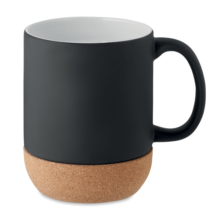 Matt ceramic cork mug 300 ml - MATT - black