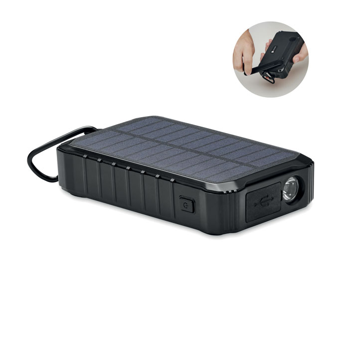 8000 mAh solar dynamo charger - DYA - black