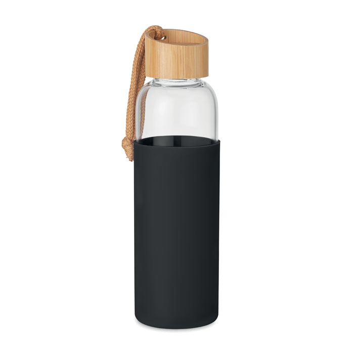 Glass Bottle 500 ml in pouch - CHAI - black