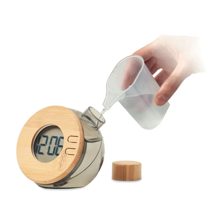 Wasserbetriebene LCD-Uhr - DROPPY LUX - Transparente Grau