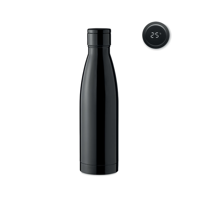 Láhev s teploměrem 500 ml - BELO LUX - čierna