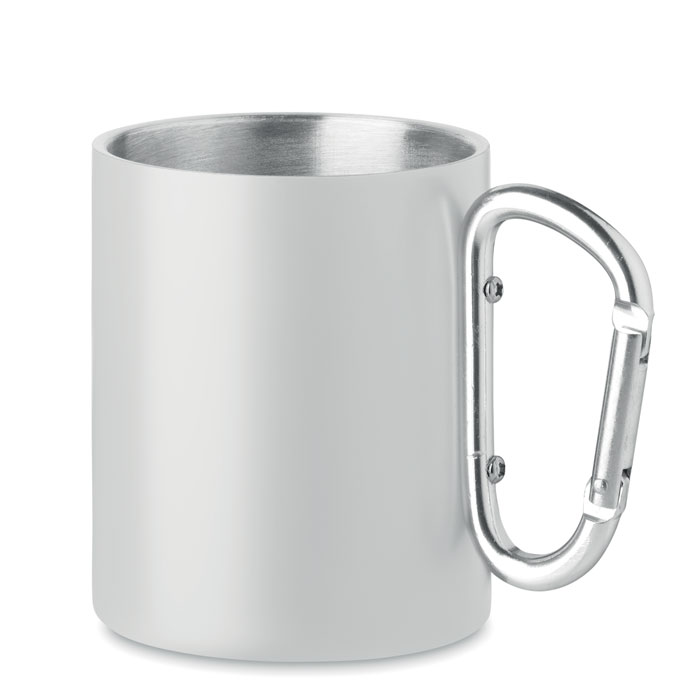 Double wall metal mug 300 ml - TRUMBA - white