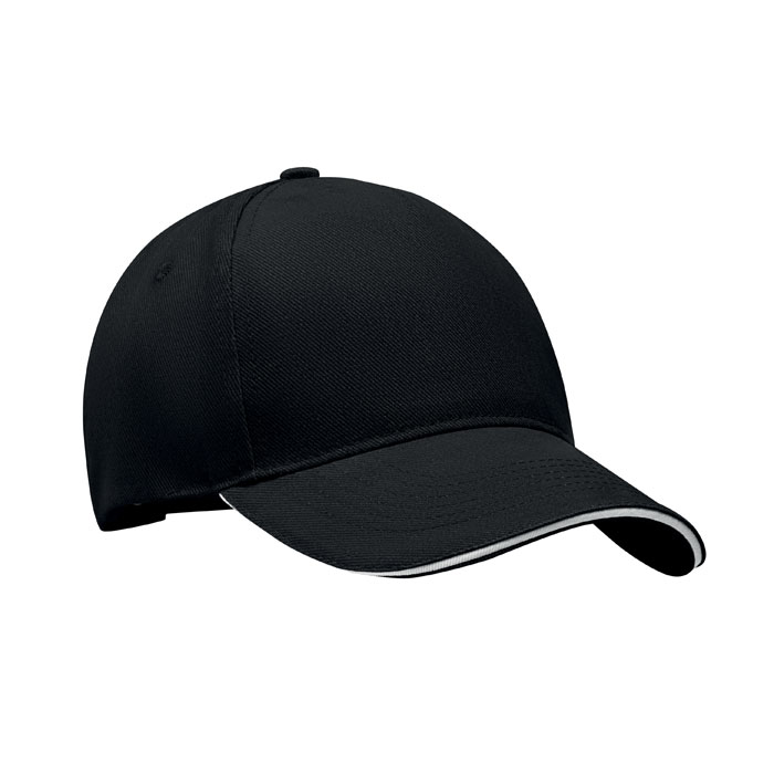 Baseball Kappe 5 Panels - SINGA - Weiß/Schwarz