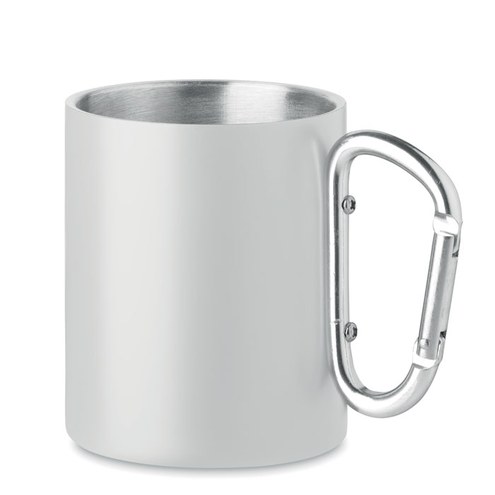 Metal mug and carabiner handle - AROM - white