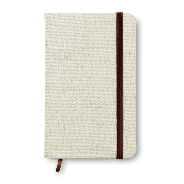 A6 canvas notebook lined -  - beige