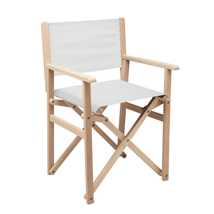 Foldable wooden beach chair - RIMIES - white