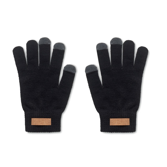 Hmatové rukavice z RPET - DACTILE - černá