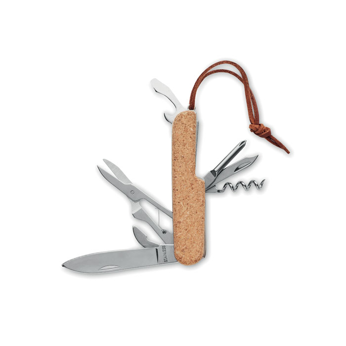 Multi tool pocket knife cork - MULTIKORK - beige