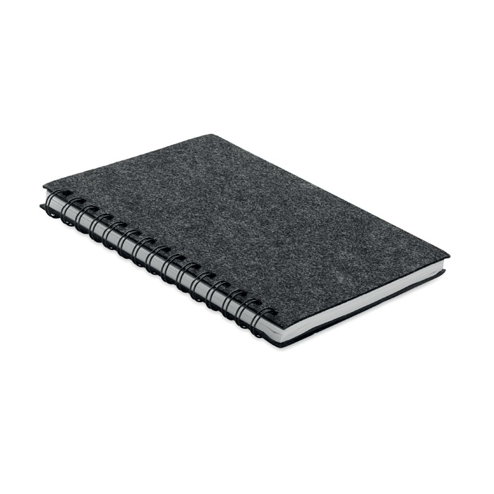 Zápisník A5, plstěnné desky - RINGFELT - tmavo šedá