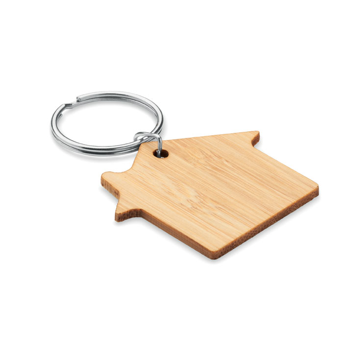 House shaped bamboo key ring - HOUSEBOO - wood