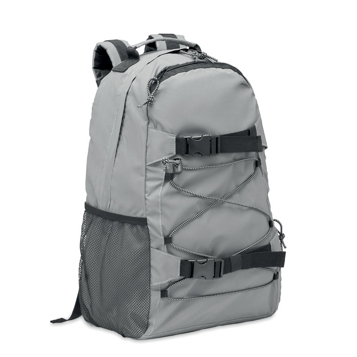 High reflective backpack 190T - BRIGHT SPORTBAG - matt silver