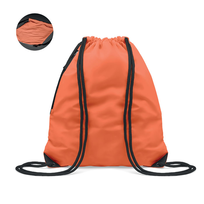 Lesklý stahovací batoh - SHOOP BRIGHT - oranžová