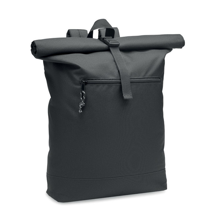 600D RPET rolltop backpack - NAPA - black