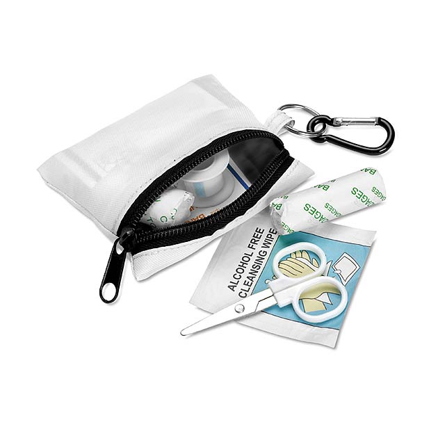 First aid kit w/ carabiner  - white
