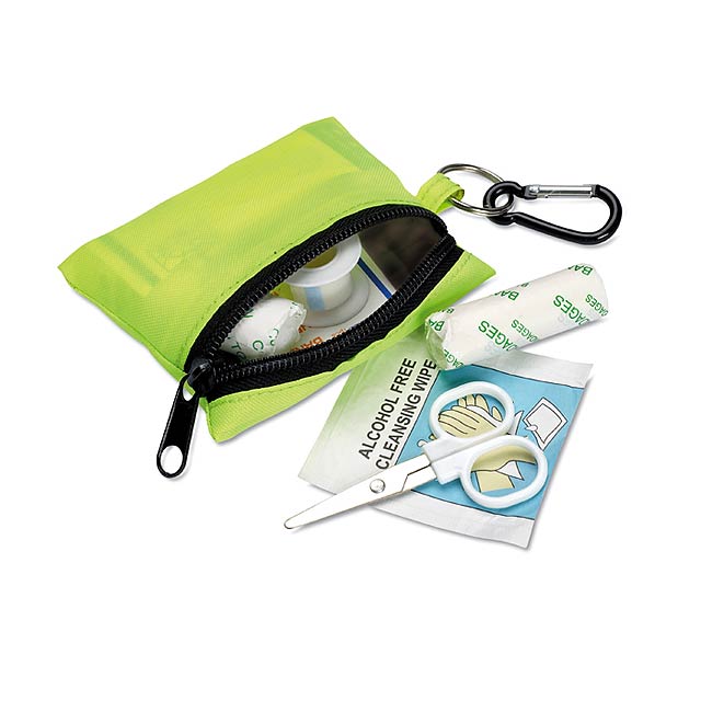 First Aid Kit w carabiner - yellow
