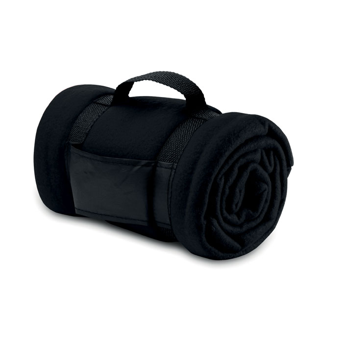 STAVENGER - Fleecová deka s popruhy  - černá