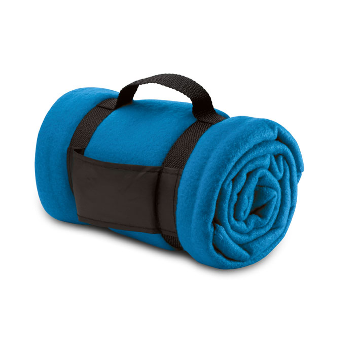 Fleecová deka s popruhy - STAVENGER - kráľovsky modrá