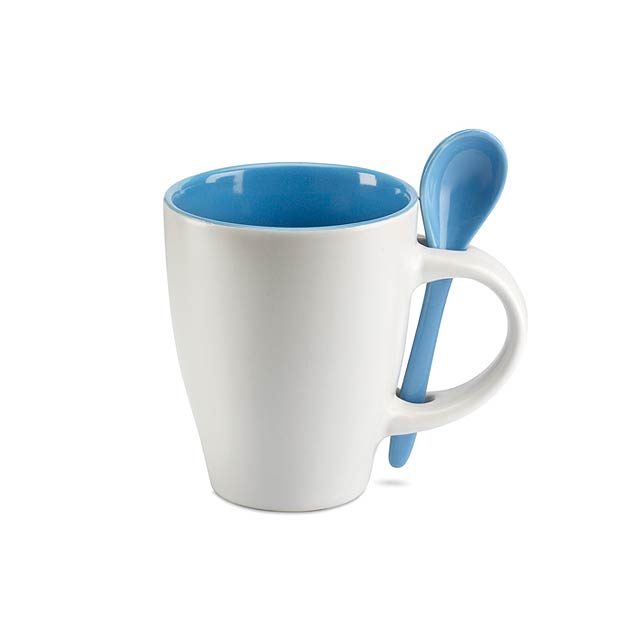 Tasse mit Löffel - blau