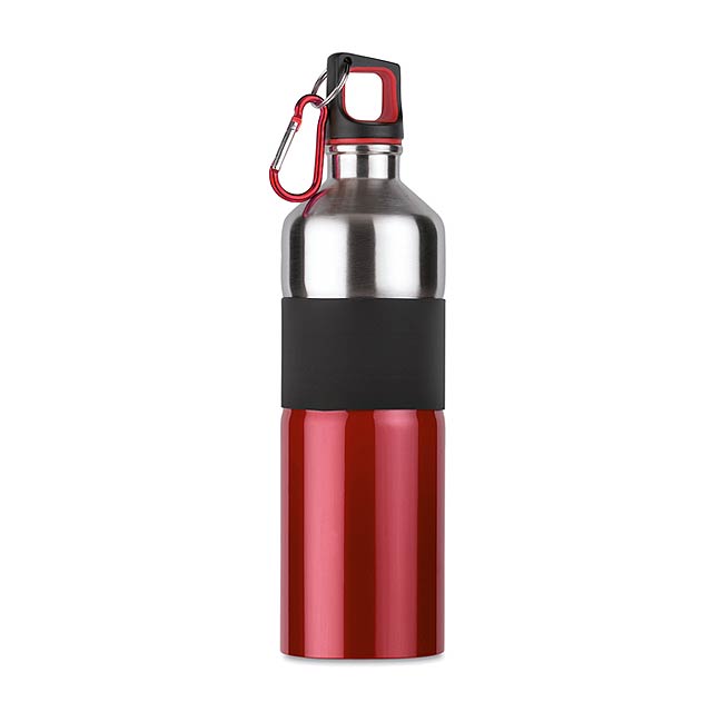 Bicolour drinking bottle - red