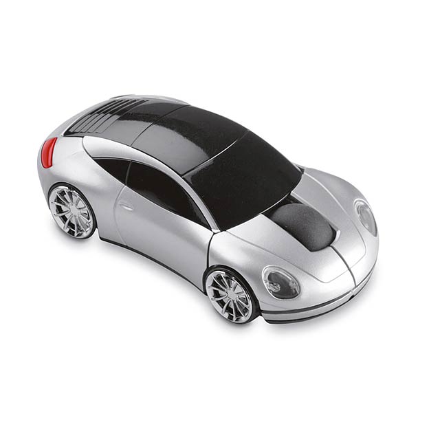 Bezdrátová myš ve tvaru auta - stříbrná mat