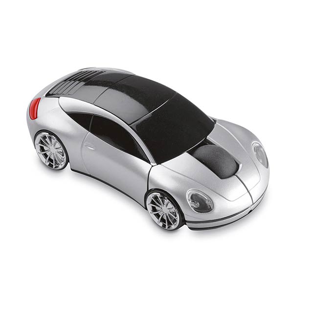 Wireless Mouse im Auto Form - mattes Silber