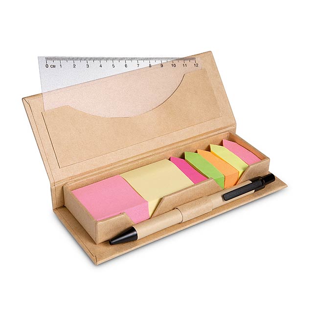 Desk set in brown paper box. - beige