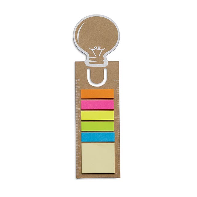 Bookmark with memo stickers  - beige