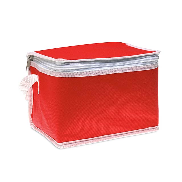 Non-woven 6 can cooler bag  - red