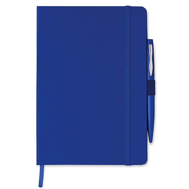 Mit Stift A5 Notizbuch - blau