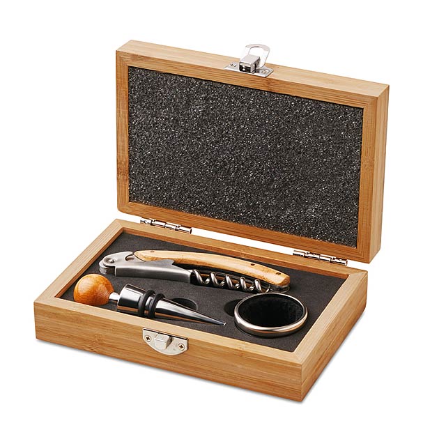 Wine set in bamboo box MO8147-40 - wood