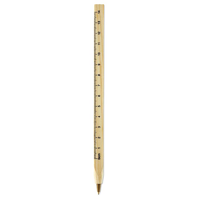 Dřevěné kuličkové pero s pravítkem - dřevo