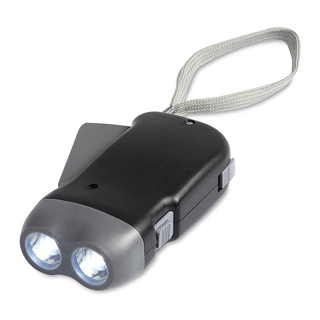 2 led dynamo torch MO8235-03 - black