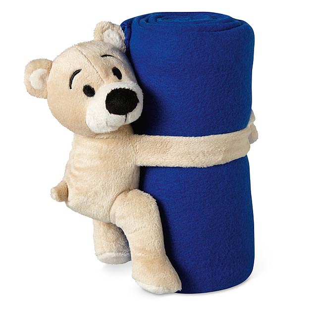 Fleece Blanket with bear MO8252-04 - blue